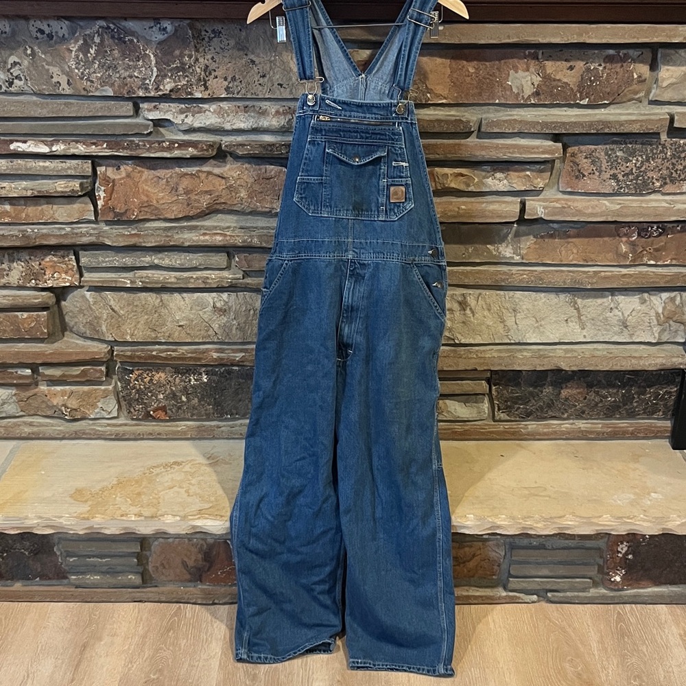 Berne Denim Carpenter Overalls with Logo Patches 100% Cotton